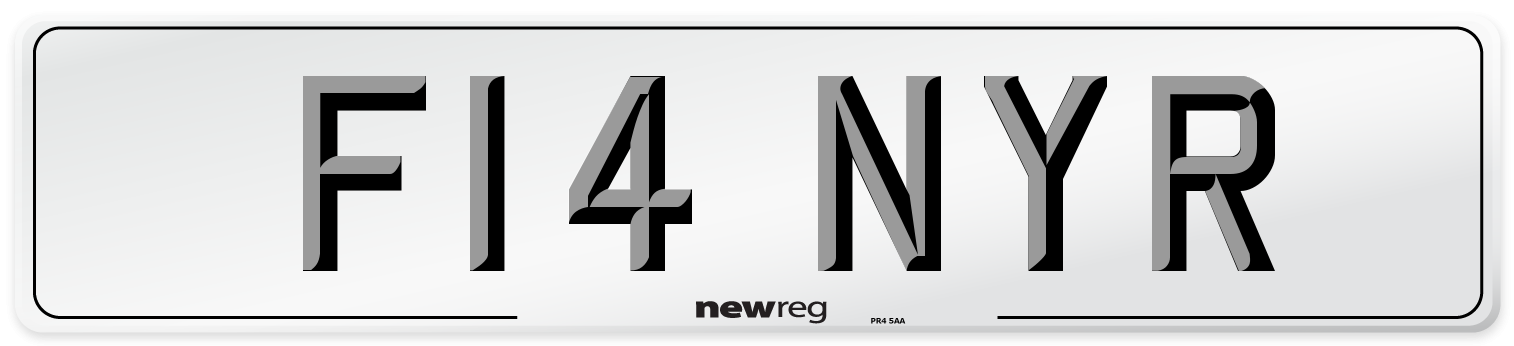 F14 NYR Number Plate from New Reg